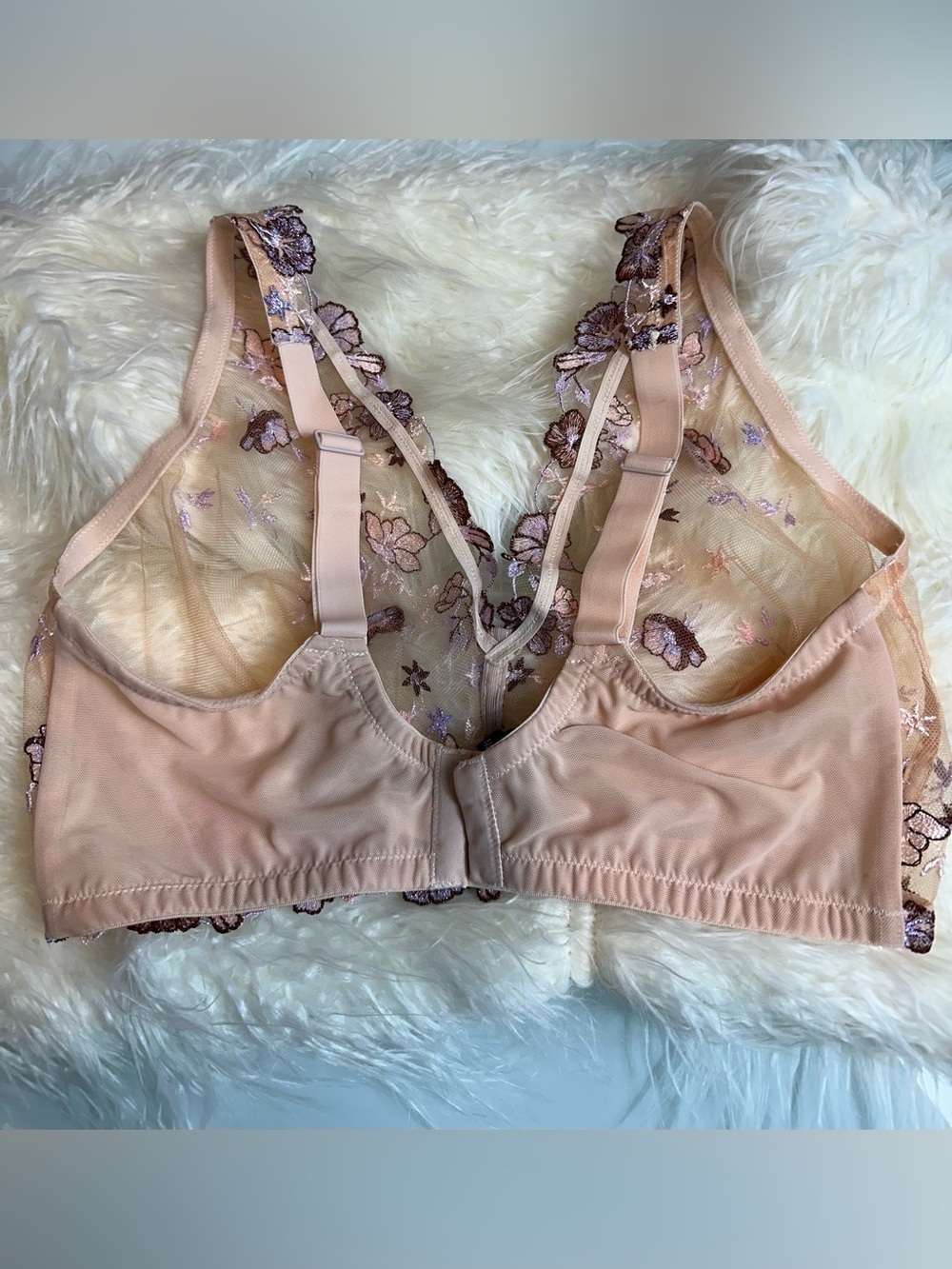 NWT Cosabella Abrima Curvy Large Tall Triangle Bralette Pink Lilly Embroidered - Picture 6 of 10